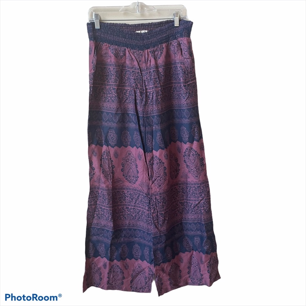Billabong wide leg palazzo rayon pants XL